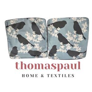 Pair of thomaspaul Thomas Paul Hand Sewn Hand Printed Pillow Covers w Zip Close